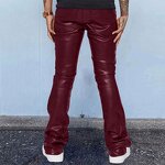 Leather Flared Pants Factory - OEM Factory Price Hot Selling Fall Casual Men's Leather Streetwear Solid Color Flared Pant