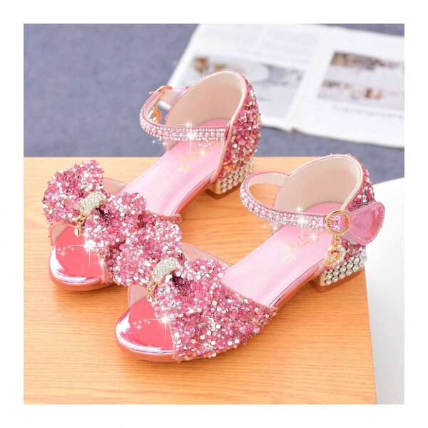 Children's Sandals Factory - OEM Popular Children's Sandals Summer Princess Glass High Heels for Little Girls