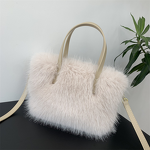 Tote Basket Handbag Manufacturer - OEM 2023 Autumn Winter High-End Tote Basket Handbag New Furry Bag with Imitation Fox Fur
