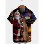 Mens Shirts Factory - OEM Custom Halloween Christmas Button Down Santa Print