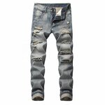 Ripped Skinny Jeans Manufacturer - OEM Factory Price Hot Selling Customize Popular Mens Ripped Skinny Jean Hip Hop Hole Denim