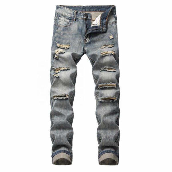 Ripped Skinny Jeans Manufacturer - OEM Factory Price Hot Selling Customize Popular Mens Ripped Skinny Jean Hip Hop Hole Denim