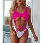 One Piece Swimwear Manufacturer - OEM Custom New Women's One Piece Swimwear Front Crossover Swimsuits Hollow Bathing Suits