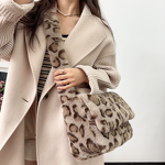 Leopard Print Bag Factory - OEM Autumn Winter Leopard Print Bag Large Capacity Crossbody Plush Bag Single Shoulder