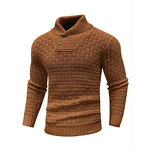Men's Sweater Factory - OEM Winter Men's Anti-Pilling Knitted Pullover Sweater Slim Fit Polyester/Cotton