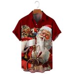 Mens Shirts Factory - OEM Custom Halloween Christmas Button Down Santa Print