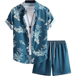 Printed Shirt Set Factory - OEM Summer Casual 3D Printed Men's Short Sleeve Shirt Set