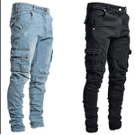 Men's Jeans Manufacturer - OEM European American New Men's Jeans Slim Fit Side Pockets Casual Style Denim Fabric