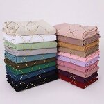 Plain Hijabs Scarf Factory - OEM 2024 Ruizi Arrival Plain Women Islamic Shawl Rhinestone Muslim Headscarf Heavy Chiffon
