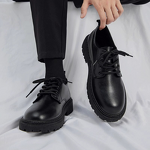 Dress Shoes Manufacturer - OEM Men's Casual Business Front Lace-Up Thick-Soled Black