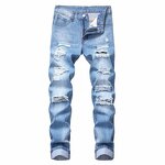 Ripped Skinny Jeans Manufacturer - OEM Factory Price Hot Selling Customize Popular Mens Ripped Skinny Jean Hip Hop Hole Denim