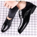 Men's Leather Shoes Manufacturer - OEM Casual Trendy Wedding Lace-Up Solid Pattern