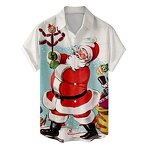 Mens Shirts Factory - OEM Custom Halloween Christmas Button Down Santa Print
