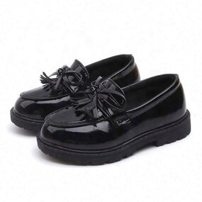 Children's Loafers Factory - OEM Fashion Factory New Leather Children's Party Girls Round Toe Flat Cause Loafers Kids Shoes