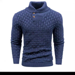 Men's Sweater Factory - OEM Winter Men's Anti-Pilling Knitted Pullover Sweater Slim Fit Polyester/Cotton