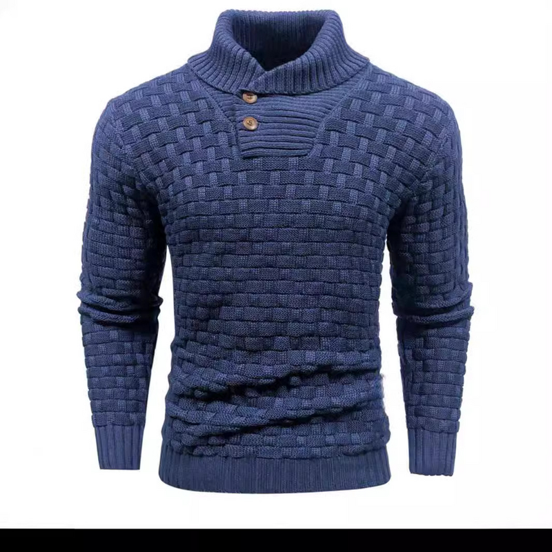 Men's Sweater Factory - OEM Winter Men's Anti-Pilling Knitted Pullover Sweater Slim Fit Polyester/Cotton