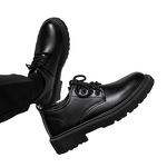 Dress Shoes Manufacturer - OEM Men's Casual Business Front Lace-Up Thick-Soled Black
