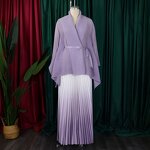 Dolman Sleeve Set Manufacturer - OEM Fashion Elegant Dolman Sleeve Top Gradient Color Skirt Two-Piece Set Plus Size