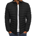 Windproof Jacket Manufacturer - OEM Men's Winter Stand-Up Collar Solid Color Cotton Blend Windproof Casual Jacket