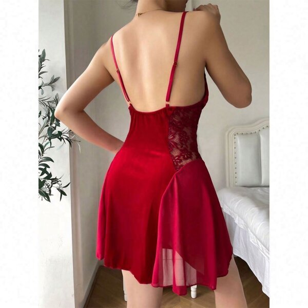 Nightgowns Factory - OEM 2024 Modal Split Sleep Lace Sexy Lingerie Night Dress