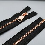 Metal Zipper Manufacturer - OEM/ODM Golden Open-end for Clothing Dress Bag Purse