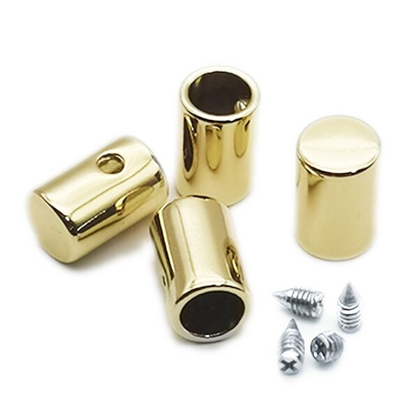 Rope Stopper Factory - OEM/ODM High Quality Gold Metal Drawstring Cord End Cap for Clothes