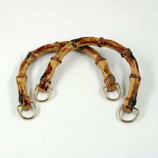 Plastic Bamboo Handles Manufacturer - OEM/ODM Semicircle Wooden Color for DIY Craft Sewing Bag