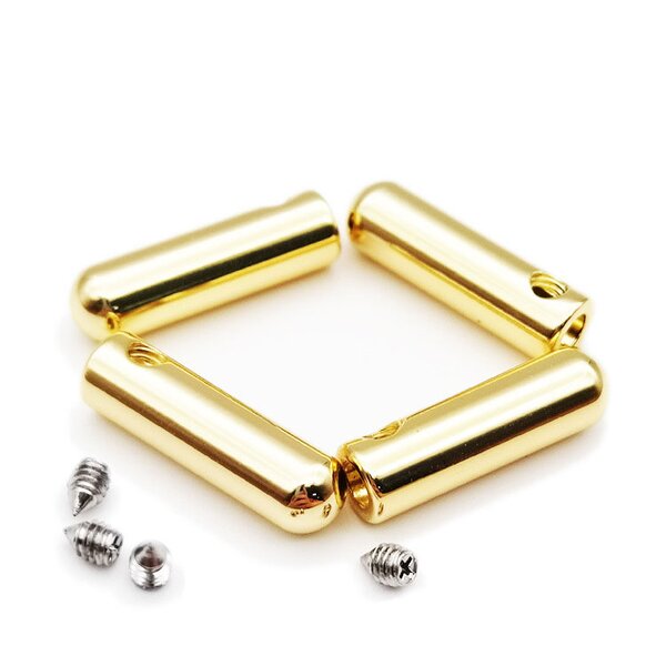 Rope Buckle Factory - OEM/ODM Custom Logo Bucket Leather Gold Crimped Tip End Cap