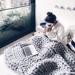 Chunky Knit Blanket Manufacturer - Handmade Cotton Weighted Throw