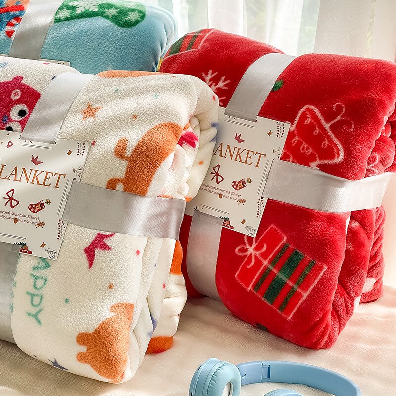 Christmas Blanket Manufacturer - Large Flannel Super Soft Red Coral