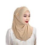 Long Tail Hijab Manufacturer - OEM/ODM Elegant Plain with Beaded Rhinestone Embellishments