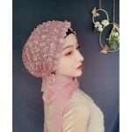 Islamic Shawl Hijab Manufacturer - OEM/ODM 2025 New Beaded Floral Hand-Embroidered with Ribbon