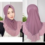 Hijab Scarf Manufacturer - OEM/ODM Fashion High-Density Mesh Lotus Leaf Pull-On