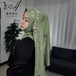 Solid Color Hijab Manufacturer - OEM/ODM Luxury with Intricate Beadwork Crystal Rhinestone
