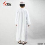 Muslim Boys' Robe Factory - OEM/ODM Dropshipping Spot Wholesale OEM 1-15 Years White Polyester