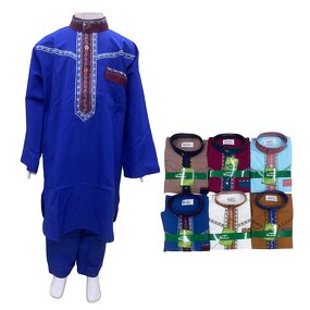 Muslim Children's Robe Manufacturer - OEM/ODM Best-selling Set Casual with Embroidered Neckline