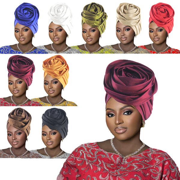 Ethnic Women's Turban Factory - OEM/ODM Polyester Hair Accessory for Ladies Party African Style