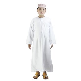 Muslim Boys' Robe Factory - OEM/ODM Dropshipping Spot Wholesale OEM 1-15 Years White Polyester