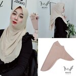 Muslim Hijab Scarf Factory - OEM/ODM New Design Malaysian Style Double Layer Peplum