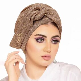 Turban Hat Factory - OEM/ODM Wholesale Women's Sequins Crinkle Fabric Ethnic Button