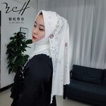 Solid Color Hijab Manufacturer - OEM/ODM Luxury with Intricate Beadwork Crystal Rhinestone
