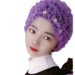 Lace Flower Pearl Hat Factory - OEM/ODM 2022 New Design Hui White Hair Covered Baotou