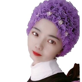 Lace Flower Pearl Hat Factory - OEM/ODM 2022 New Design Hui White Hair Covered Baotou