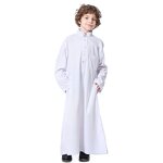 Boys Thobe Factory - OEM/ODM In Stock Teen Arabic Style Solid-Colored Robe