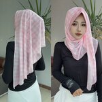 Hijab Scarf Factory - OEM/ODM New Design Chiffon Breathable Grid Print Head Cover