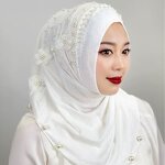 Hijab Cap Factory - OEM/ODM Wholesale Ready Stock Malay Style Beaded Embroidered