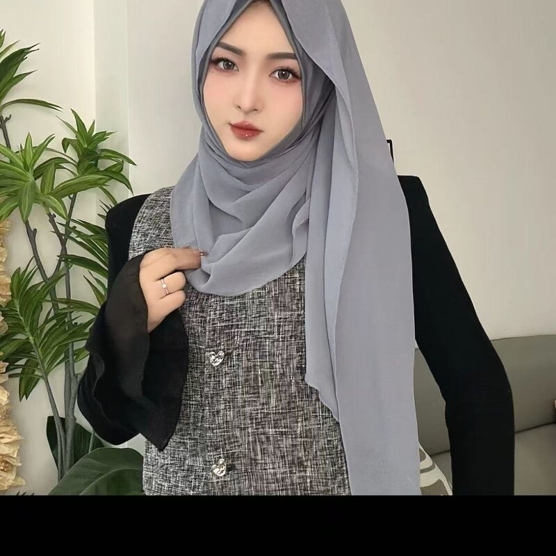 Milk Silk Hijab Factory - OEM/ODM Soft Breathable Patchwork Design Headscarf Wrap