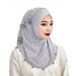 Long Tail Hijab Manufacturer - OEM/ODM Elegant Plain with Beaded Rhinestone Embellishments