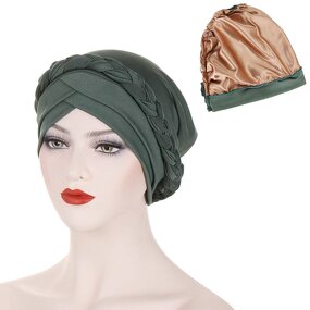 Hijab Cap Factory - OEM/ODM Women's Double Crossed Braid Satin Lined Under