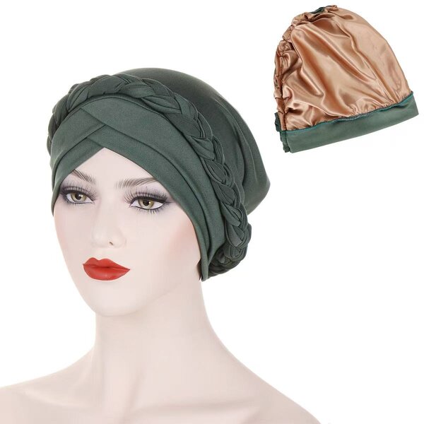 Hijab Cap Factory - OEM/ODM Women's Double Crossed Braid Satin Lined Under